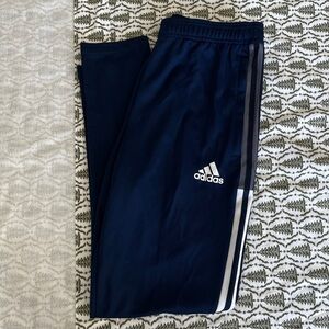Adidas Kids Dark Blue Joggers with White Stripes